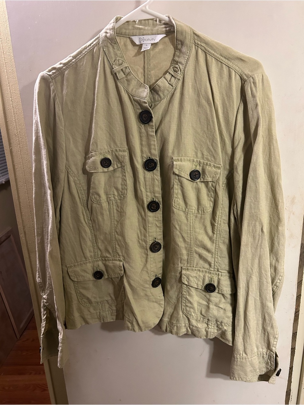 Relativity Light Olive Utility Jacket with Button Pockets